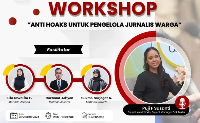 Jakarta – Workshop Anti Hoaks Untuk Pengelola Jurnalis Warga